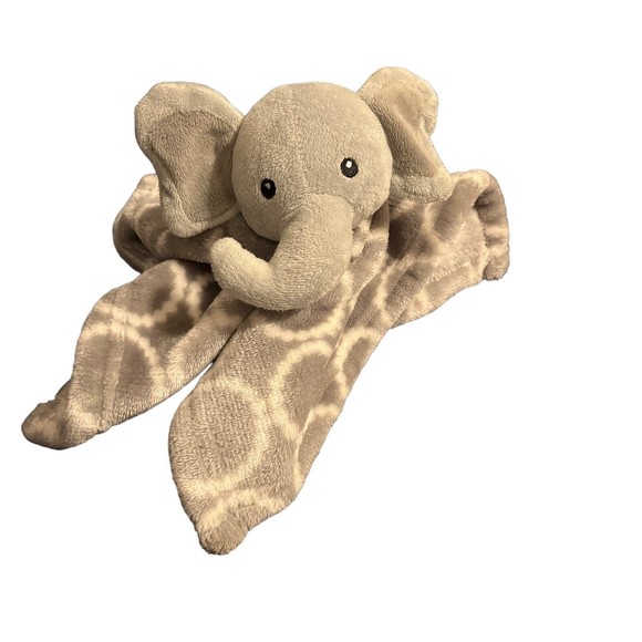 HB Hudson Elephant Gray Plush w White Circles Baby Security Blanket Lovey EUC - Picture 3 of 4